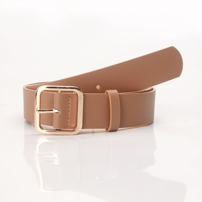 Women's Korean Style Retro Simple Square Buckle Belts