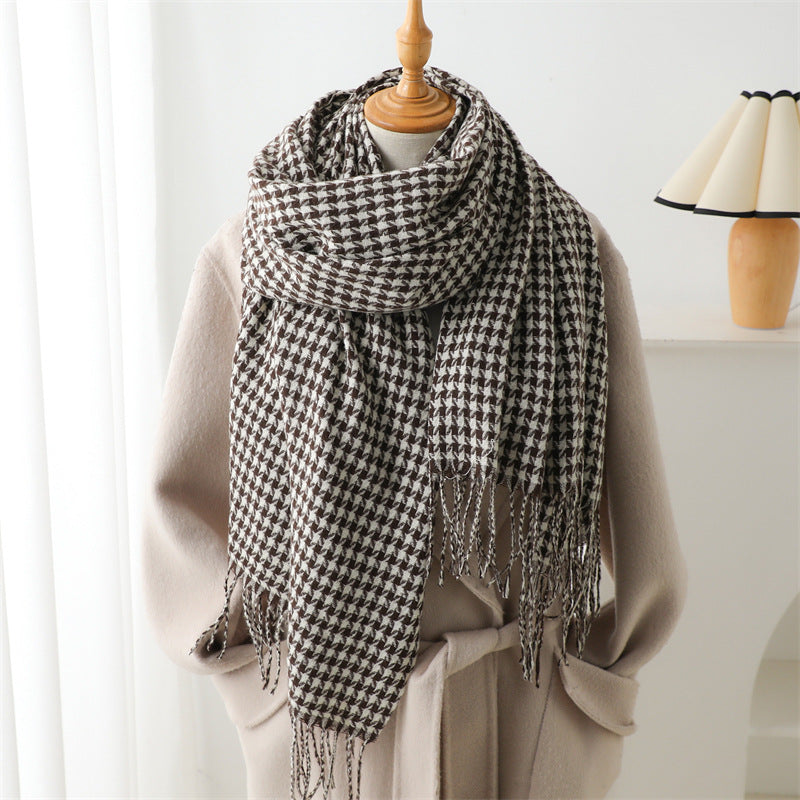 Women's Retro Artificial Cashmere Long Warm Thickened Scarfs