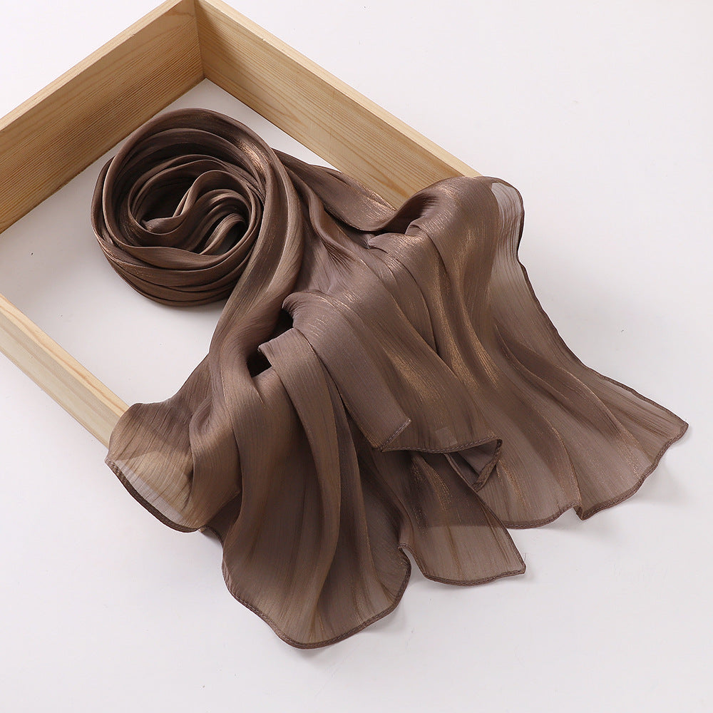 Breathable Cool Island Satin Smooth Crepe Malaysia Scarfs