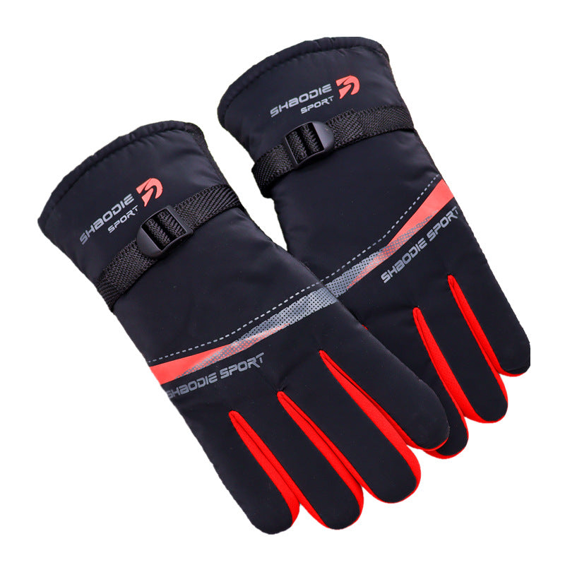 Men's Large Cotton Cycling Thickened Cold Protection Warm Gloves