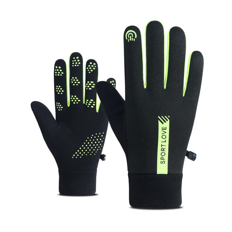 Women's & Men's Wind Cold Fleece-lined Warm Touch Screen Cycling Gloves