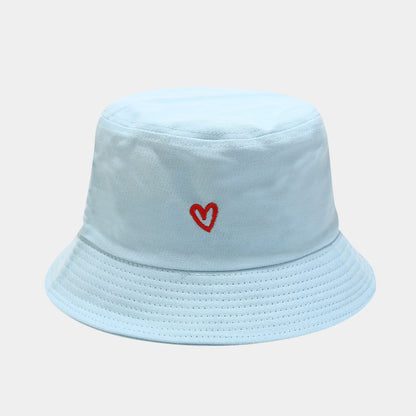 Women's Love Embroidered Cotton Bucket Hat Trendy Outdoor Hats & Caps