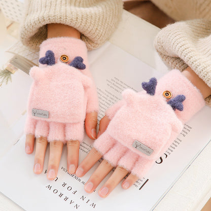 Half Finger Knitted Warm Writing Cycling Gloves