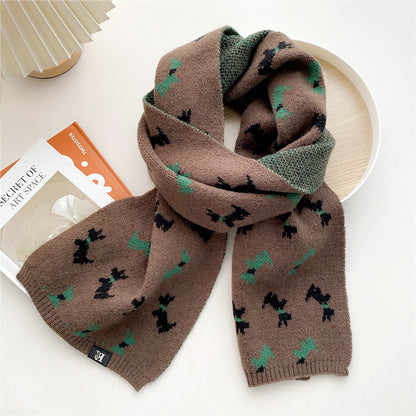 Women's Long Knitted Korean Thickened Warm Fashionable Scarfs