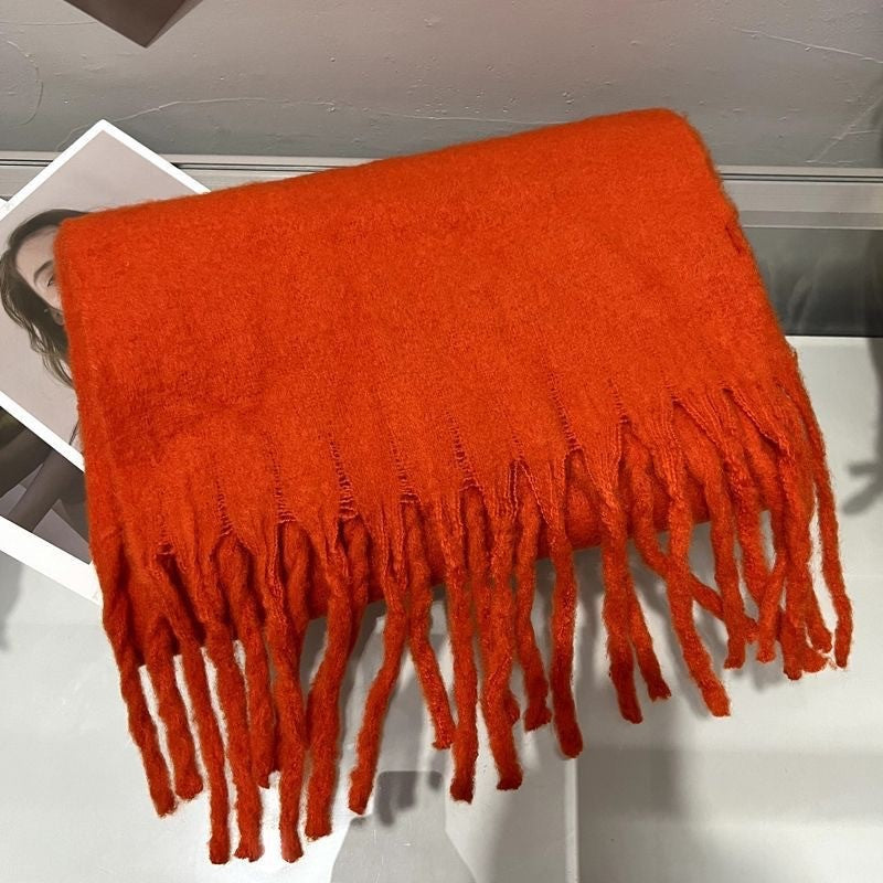 Cashmere Plush Pure Color Warm Keeping Scarfs