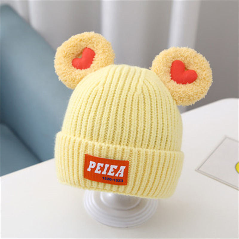 Love Knitted Hat Boy Cartoon Warm Kids' Headwear