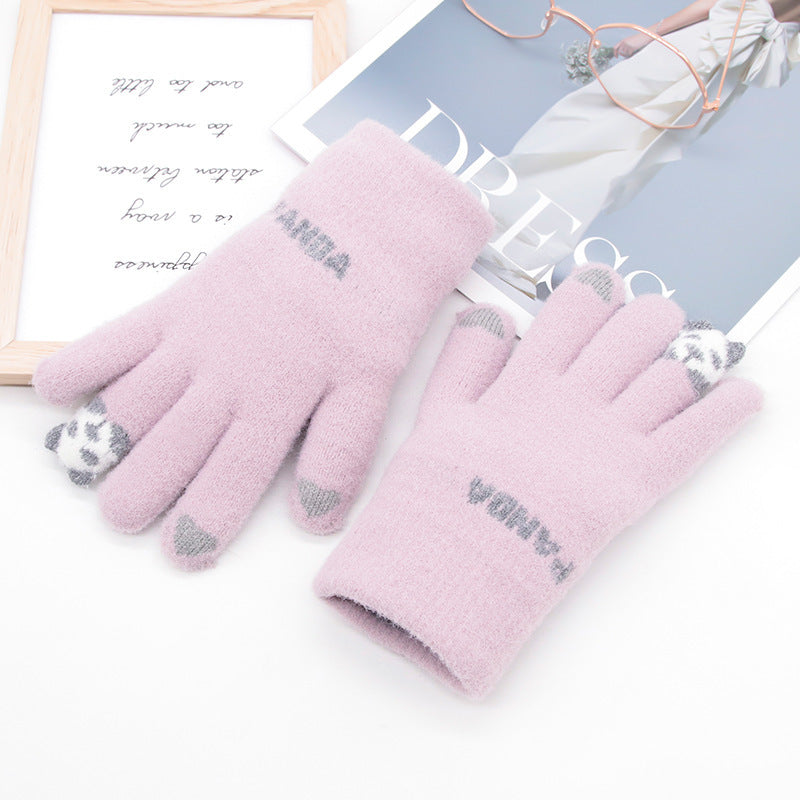 Women's Korean Minority Simple Solid Color Sweet Girly Gloves