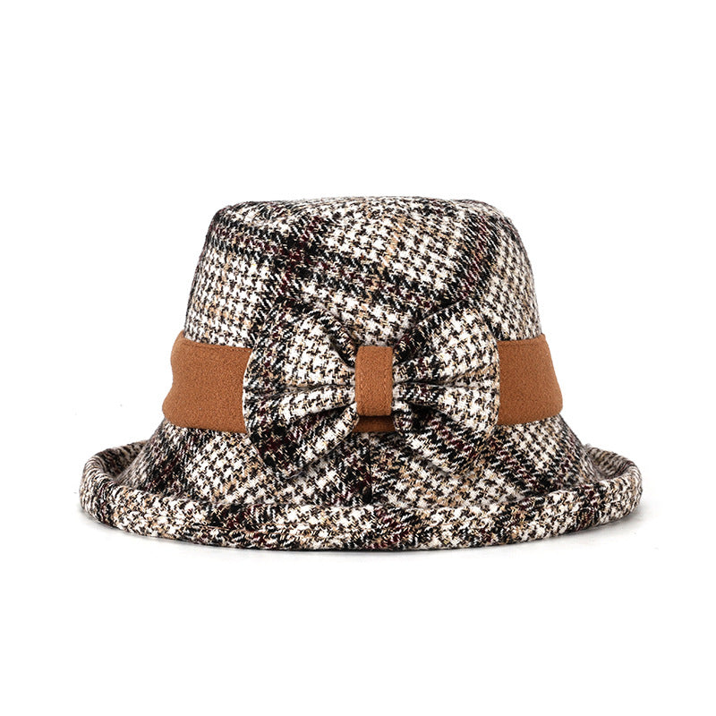 Women's Elegant Woolen Hat Mother Bucket Hats & Caps