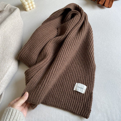 Women's & Men's Long Solid Color Knitted Wool Keep Scarfs