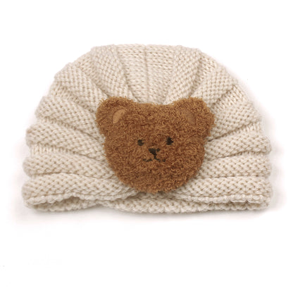 Warm Knitted Hat Cute Bear Head Kids' Headwear