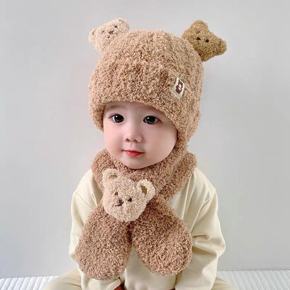 Children's Hat Cute Super Ear Protection Integrated Woolen Kids' Headwear