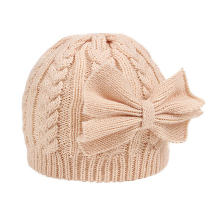 Children's Sweet Bowknot Hat Winter Warm Kids' Headwear