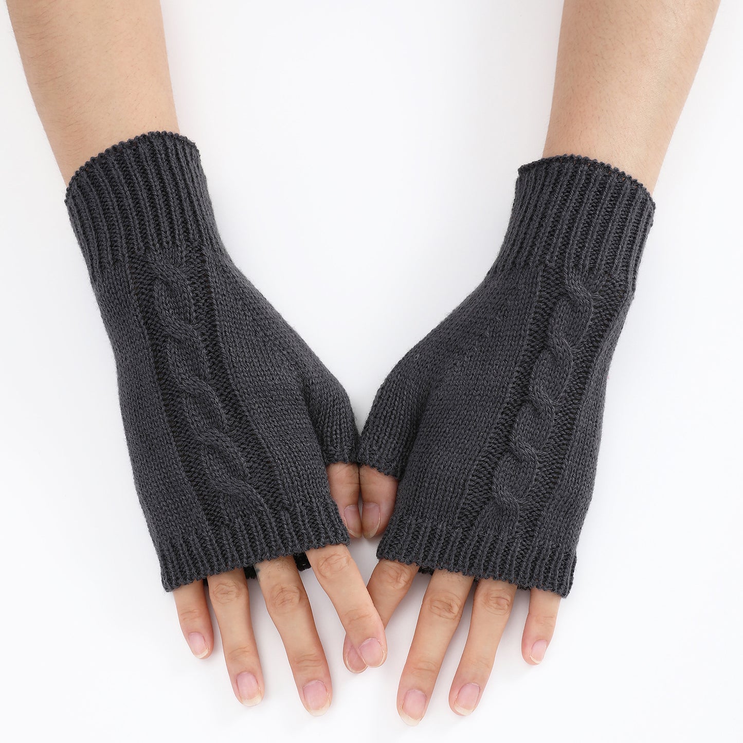 Women's & Men's Dew Half Finger Knitting Wool Warm Gloves