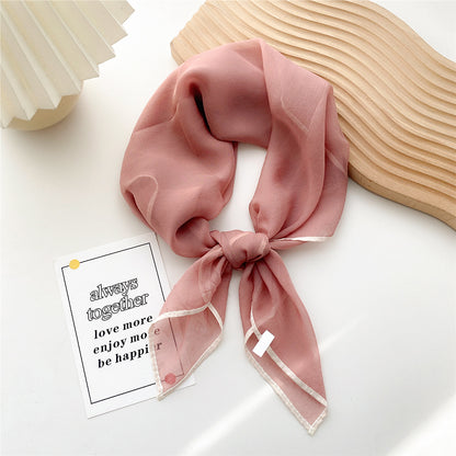 Women's Square Towel Silk Spring Fashionable With Shirt Scarfs