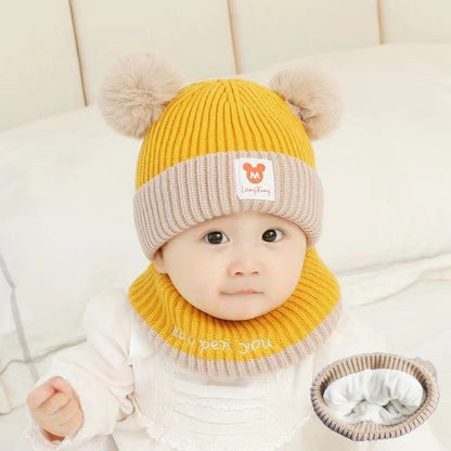 Winter Korean Style Boys Plush Bonnet Knitted Kids' Headwear