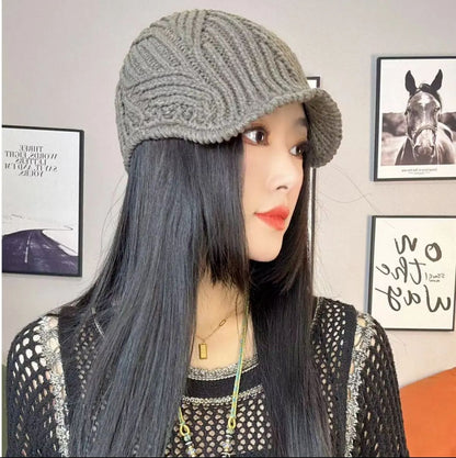 Women's Knitted Loose Fashion Korean Winter Peaked Hats & Caps