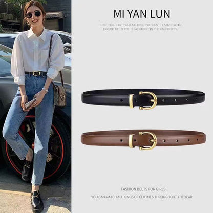 Women's Korean Style Pin Buckle Simple Decoration Belts