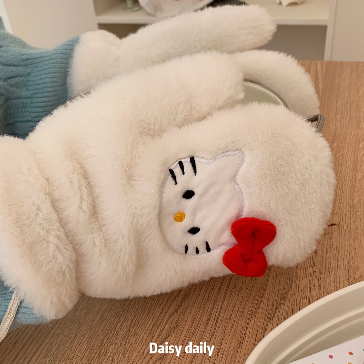 Cute Sweet Cat Plush Female College Gloves