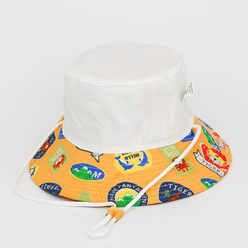 Children's Hat Boys Creative Cartoon Printing Bucket Kids' Headwear