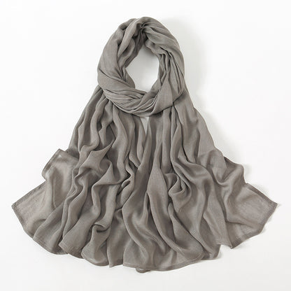 Malay Indonesian Rayon Monochrome Wide-brimmed Thin Scarfs