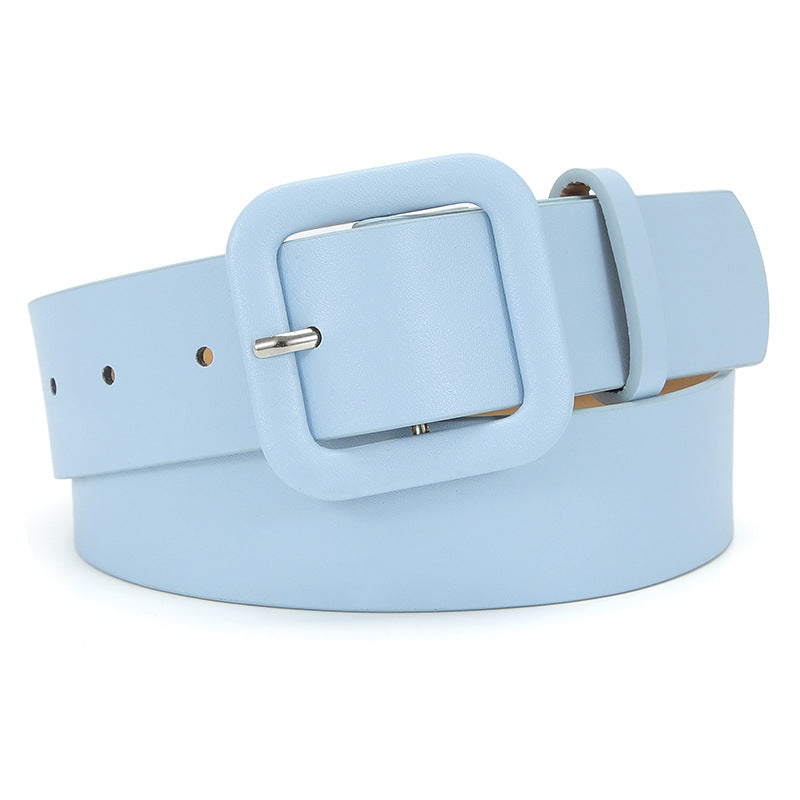 Women's Korean Style Square Buckle Candy Color Belts