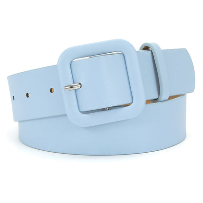 Women's Korean Style Square Buckle Candy Color Belts