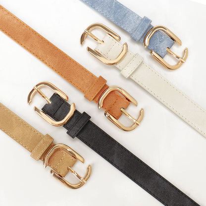 Women's Fashion Faux Denim Leather Pin Buckle Clothing Belts