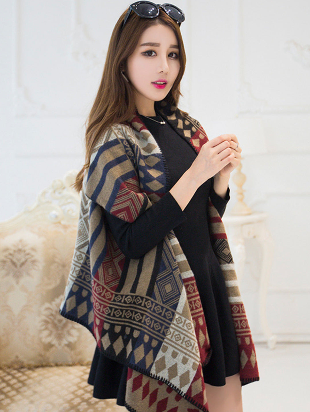 Women's Korean Double-sided Shawl Thickened Warm Fashionable Scarfs