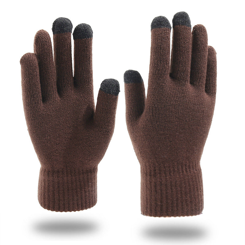 Knitted Fleece-lined Thickened Wool Keep Warm Gloves