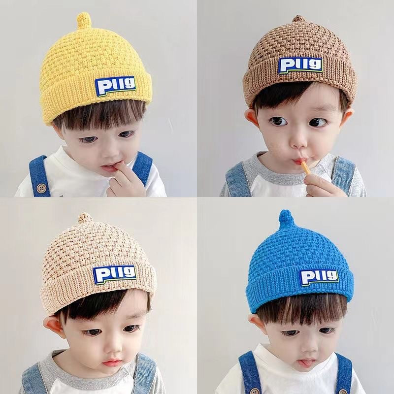 Children's Knitted Woolen Boys Warm Thickened Pullover Melon Skin Kids' Headwear