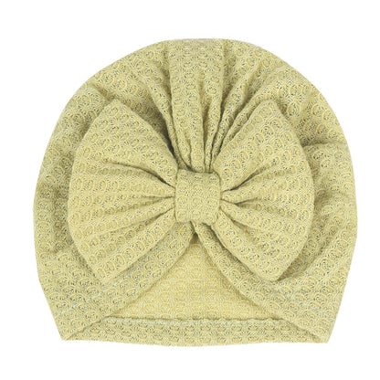 Children's Hat Solid Color Infant Beanie Bow Kids' Headwear