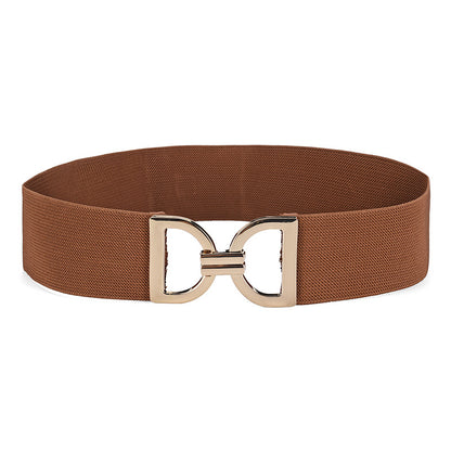 Women's Korean Style Alloy Buckle Wide Waist Belts