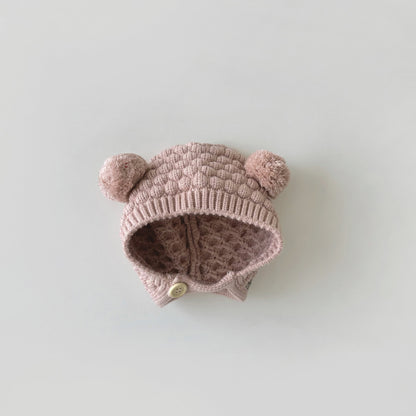 Hat Cute Infants Ball Earflaps Woolen Kids' Headwear