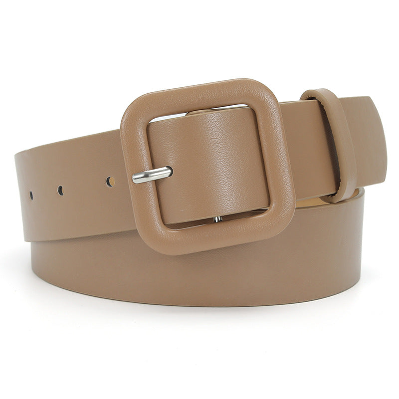 Women's Korean Style Square Buckle Candy Color Belts