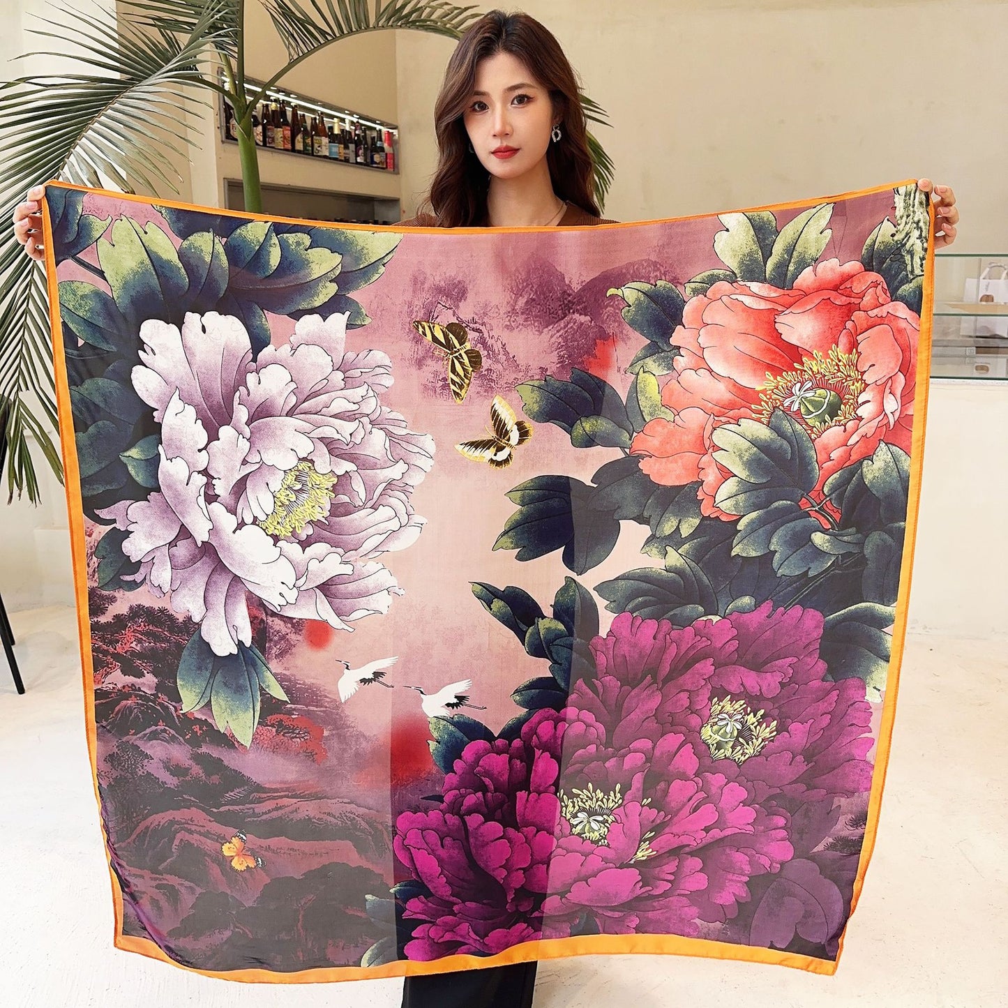 Kerchief Air-conditioned Room Neck Shawl Flower Print Scarfs