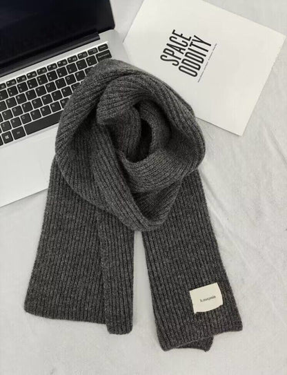 Women's & Men's Long Solid Color Knitted Wool Keep Scarfs