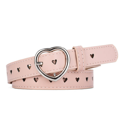 Women's Korean Fashion Item Heart Buckle Heart-shaped Belts