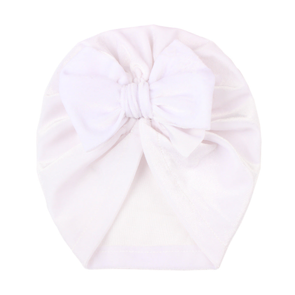 Children's Warm Hat Bow Gold Veet Knotted Kids' Headwear