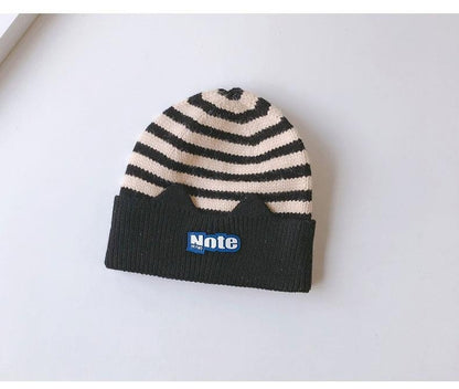 Children's Hat Korean Style Knitted Striped Boyish Kids' Headwear