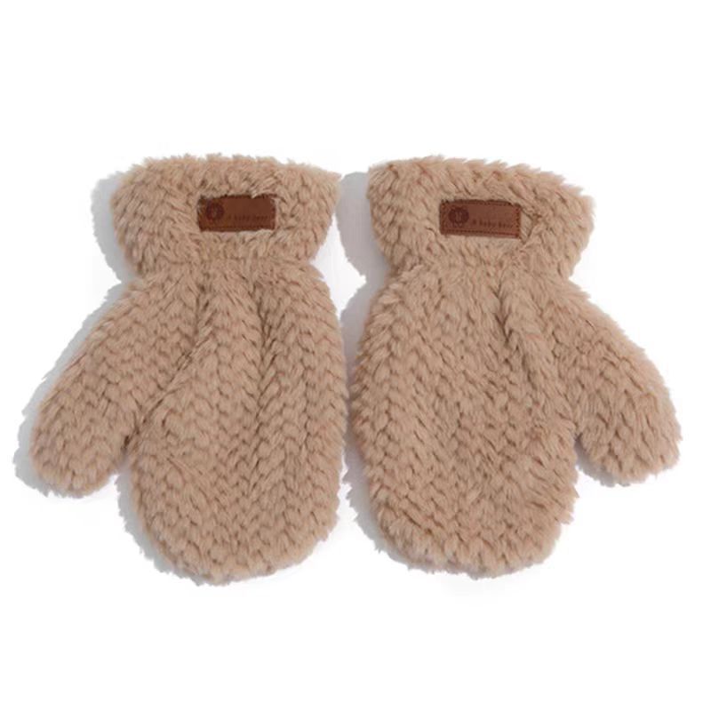 Winter Plush Thickened Warm Female Finger Cute Simple Gloves