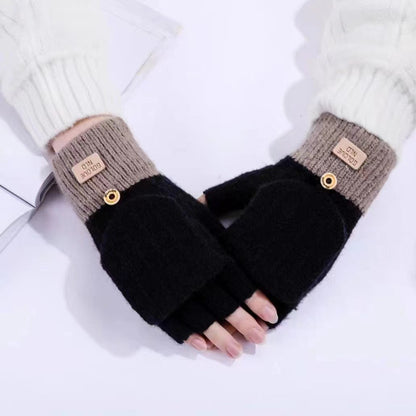 Women's Cold Protection Thickening Knitted Cycling Imitation Gloves