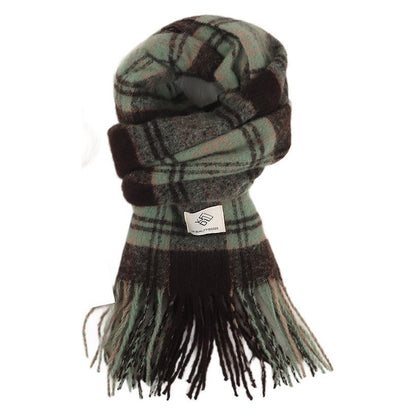 Women's High-grade Plaid Mohair Thickened Warm Korean Scarfs