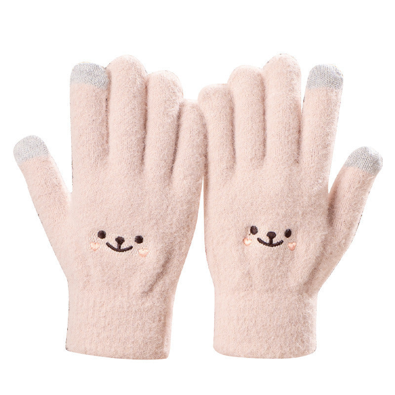 Plush Winter Warm Cute Female Cold Protection Fleece Gloves