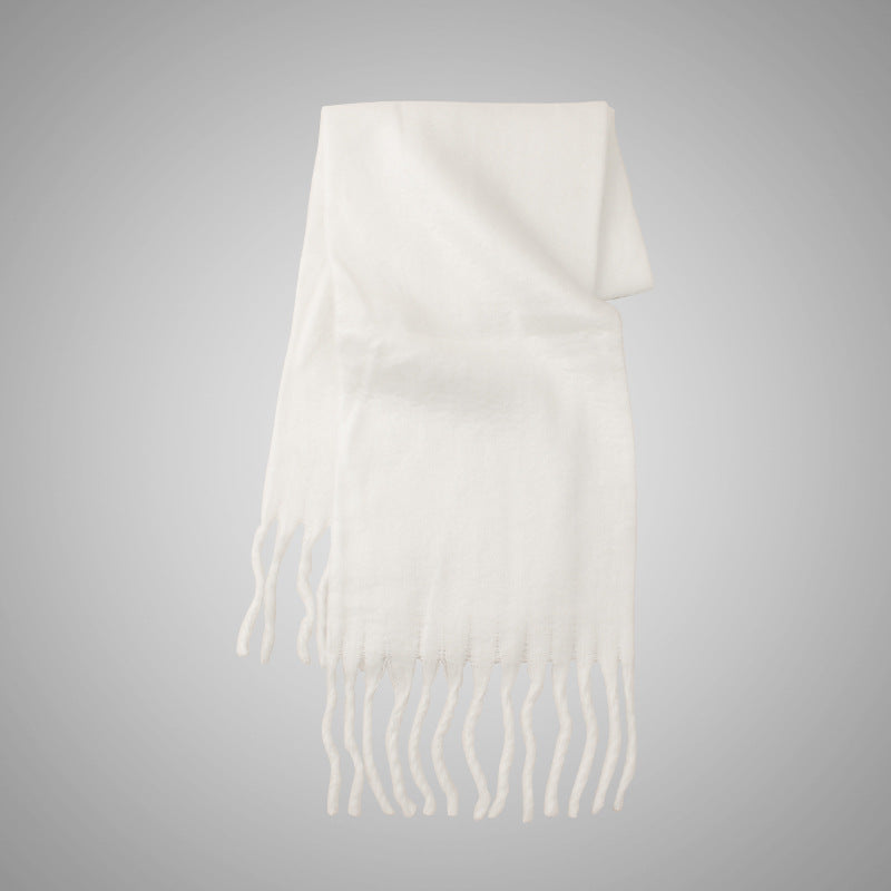 Solid Color Mohair Heavy Idle Style Scarfs