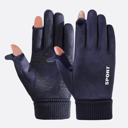 Men's Winter Warm With Veet Riding Windproof Gloves