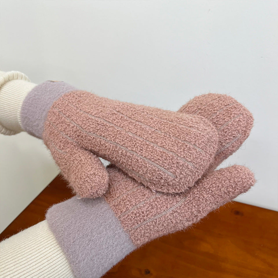 Women's Russian Knitted Thermal Cold Protection Thickening Gloves