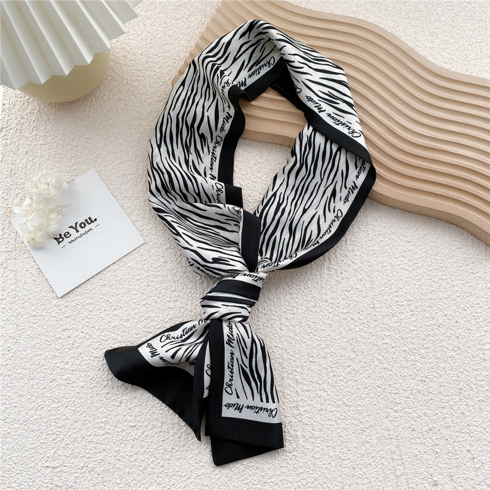 Women's Long Silk Autumn Summer Turtleneck Decorative Scarfs