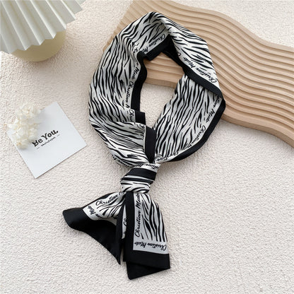 Women's Long Silk Autumn Summer Turtleneck Decorative Scarfs