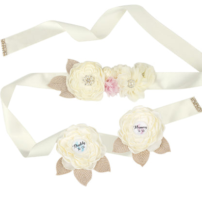 Women's Welcome Born Party Expectant Mother Props Father Badge Belts