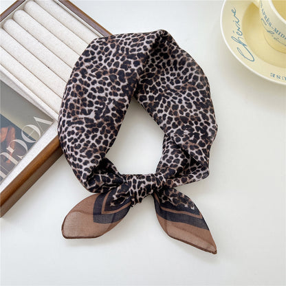 Women's Linen Small Square Towel Neck Decorative Scarfs